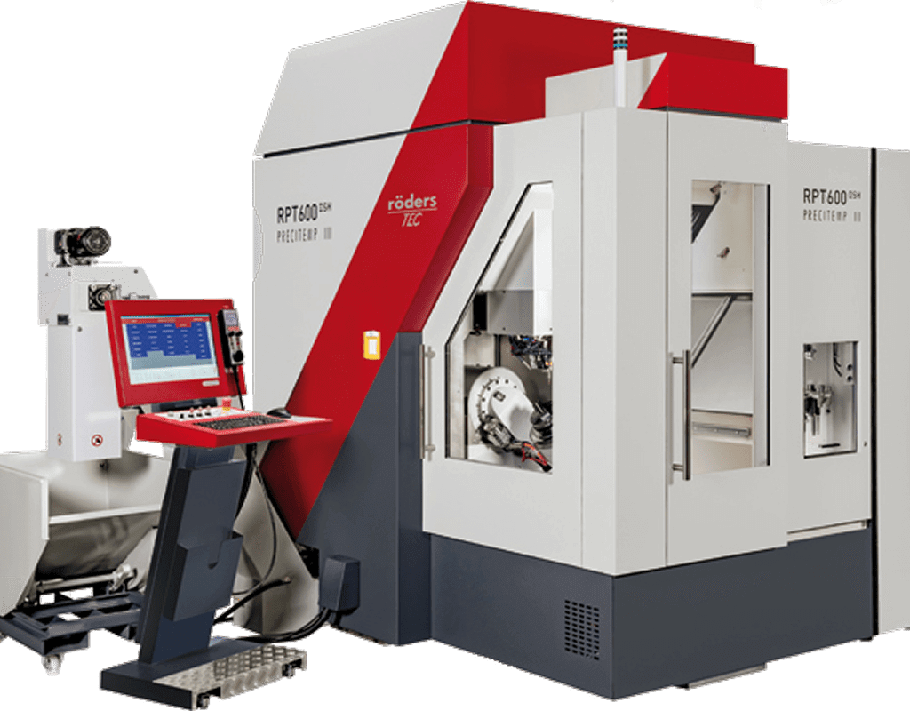 Industrial CNC machine with control panel.